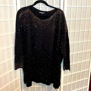 Black sweater with Crystal accent like new!